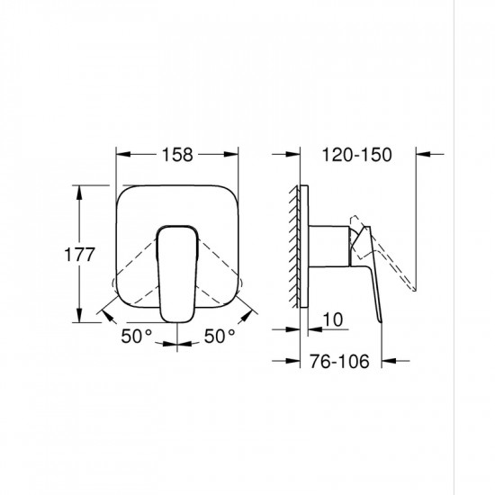 Одноважільний змішувач для душу Grohe Cubeo (1017772430)