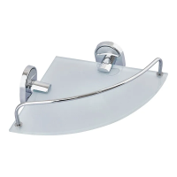 Угловая полка с ограничителем (стекло) Zerix AFB-0107-1 (ZX5073)