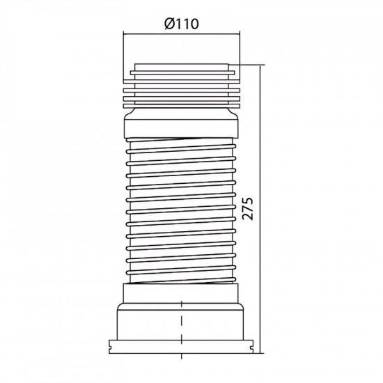 Гофротруба унітазна армована Mixxus GA-02-A 275 мм для чавунної каналізації d 110 мм (MI8179)
