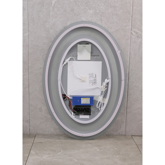 Зеркало Mixxus Plain MV02-50x70 (часы, LED-подсветка, антизапотевание) (MI6010)