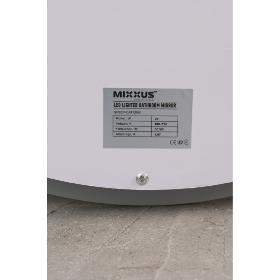 Зеркало Mixxus Plain MV02-50x70 (часы, LED-подсветка, антизапотевание) (MI6010)