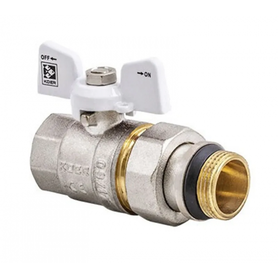 Кран з американкою 1/2" "антіпротечка" (Koer KR.227.W-Gi) білий (KR0190)