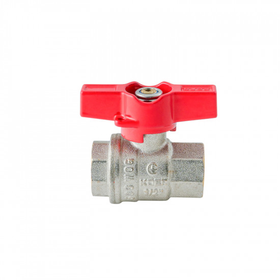 Кран кульовий ГГМ Koer Extreme KE.217-15 - 1/2" FF  ручка "метелик" червона (KR5756)