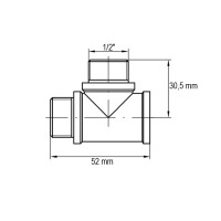 Тройник ВЗЗ Koer KF.T06FMM.WN - 1/2'' (без никеля) (KR3031)