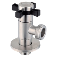 Кран для подключения сантехнических приборов Zerix VAL-10-1/2x3/4 из нерж. стали SUS304 (ZX5103)