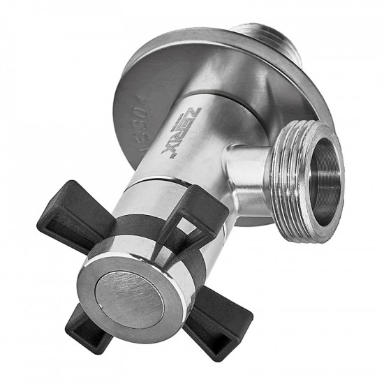 Кран для підключення сантехприладів Zerix VAL-10-1/2x3/4 з нерж.сталі SUS304 (ZX5103)