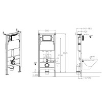 Комплект инсталляционный для унитаза Koer KT-0501-03 (с пан. слива KT-0601-03 Белая + звукоиз.) (KR51)