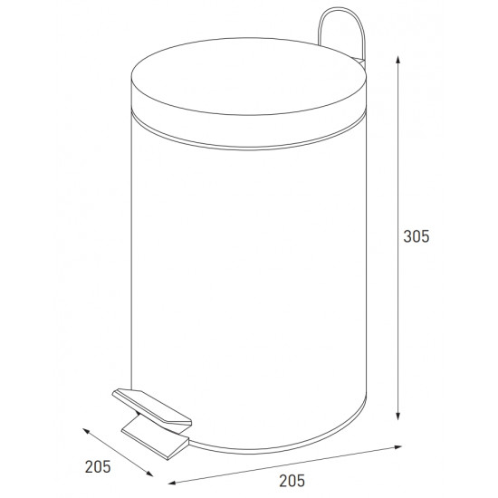 Ведро для мусора круглое Zerix Solo-TC0107 SS Цвет 7 л цвет нержавейка (ZX5899)