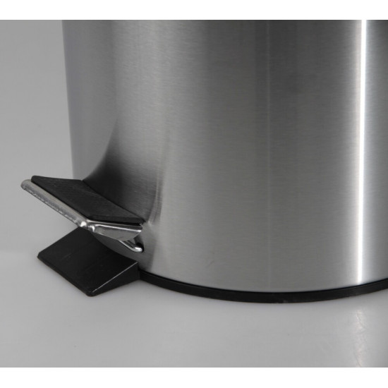 Ведро для мусора круглое Zerix Solo-TC0107 SS Цвет 7 л цвет нержавейка (ZX5899)