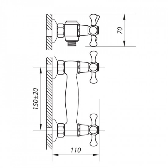 Змішувач для душа Zerix TMK5 722 (ZX2896)