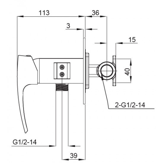 Змішувач для гігієнічного душу Koer KB-23007-04 (Колір хром+білий) (KR5162)