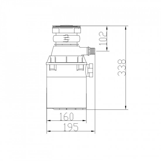 Дробилка пищевых отходов Mixxus GD-03-0,75 (560Вт, индукционный двигатель) (MX1570)