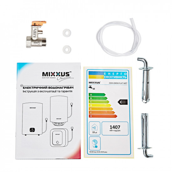 Водонагрівач "Плоский" MIXXUS EWH-09080 FLAT WET накопичувальний 80 л, мокрий тен 2 kW (WH0595)