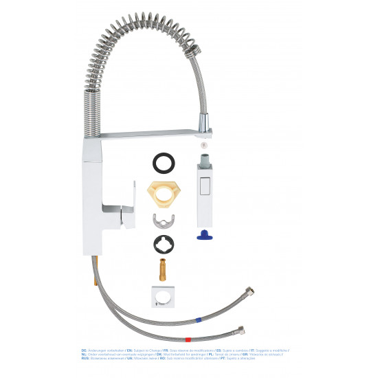 Змішувач для кухні з гнучким виливом Grohe Eurocube (31395000)