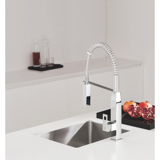 Змішувач для кухні з гнучким виливом Grohe Eurocube (31395000)