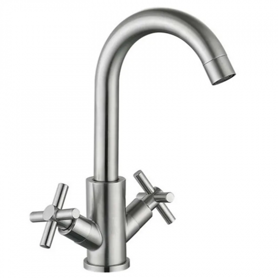 Змішувач для умивальника Mixxus DVE-001-C (нерж. сталь) (MI6086)