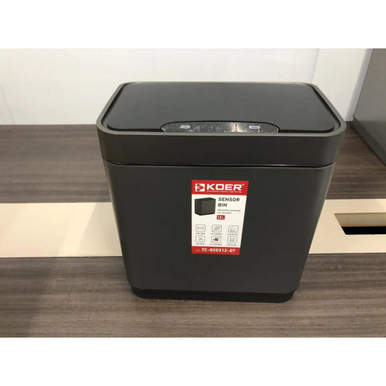 Відро для сміття сенсорне прямокутне Koer TC-020312-07 12 л колір графіт (KR5587)