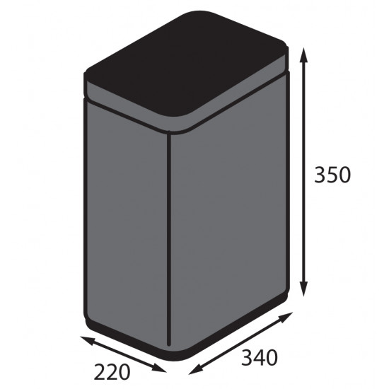 Відро для сміття сенсорне прямокутне Koer TC-020312-07 12 л колір графіт (KR5587)