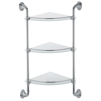 Полка в ванну угловая стеклянная 3-ярусная Zerix LR1507-3 (LL1409)