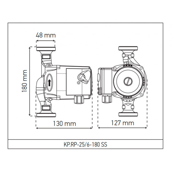 Рециркуляційний насос Koer KP.RP-25/6-180 SS (з гайками) (KP2795)