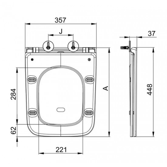 Сидіння-кришка для унітазу Mixxus Premium SEAT COVER QUADRO-DIVERSE-2001 з мікроліфтом 448х357х37mm