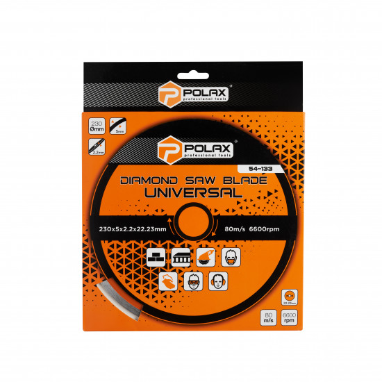 Диск алмазний універсальний Polax 230х5х2.6x22.23,25% (54-133)