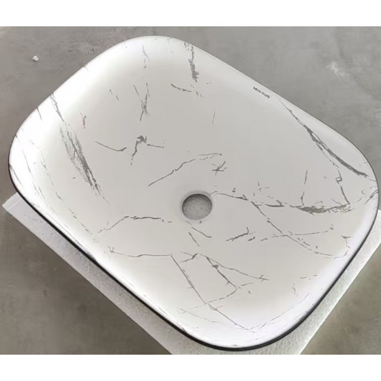 Раковина накладная MIXXUS PREMIUM DIVERSE-0112 MARBLE-BLACK 455х325х135mm (MP6541)