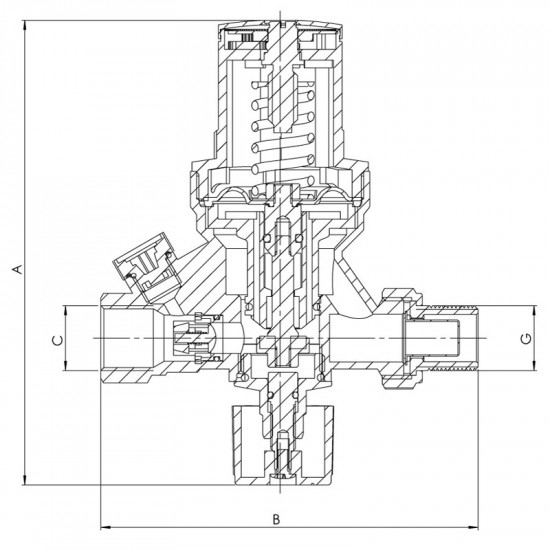 Клапан підживлювальний з виходом для підключення манометра 1/2" KOER KR.1259 (KR3102)
