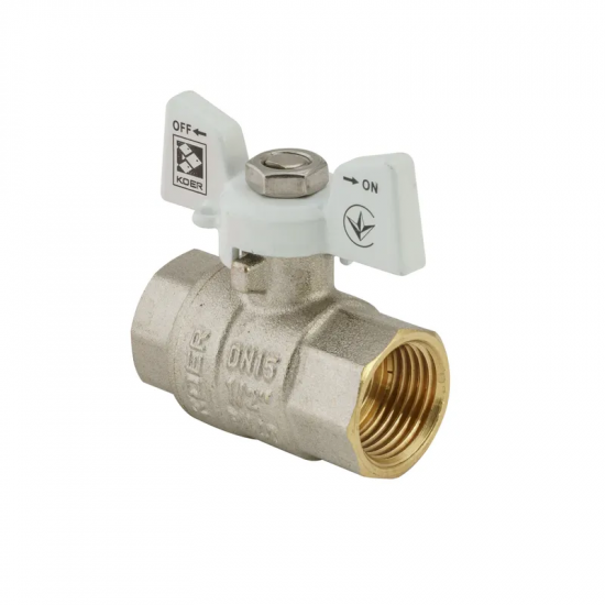 Кран шаровый KOER 1/2" ГГМ (KR.217.W) белый (KR0177)