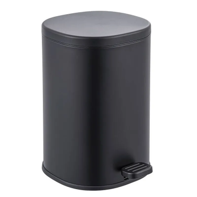 Ведро для мусора с плавным закрытием овальное Zerix Prime-TC0105 Black 5л цвет черный (ZX5902)