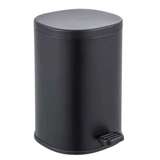 Ведро для мусора с плавным закрытием овальное Zerix Prime-TC0105 Black 5л цвет черный (ZX5902)