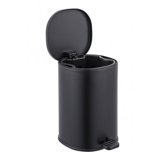 Ведро для мусора с плавным закрытием овальное Zerix Prime-TC0105 Black 5л цвет черный (ZX5902)