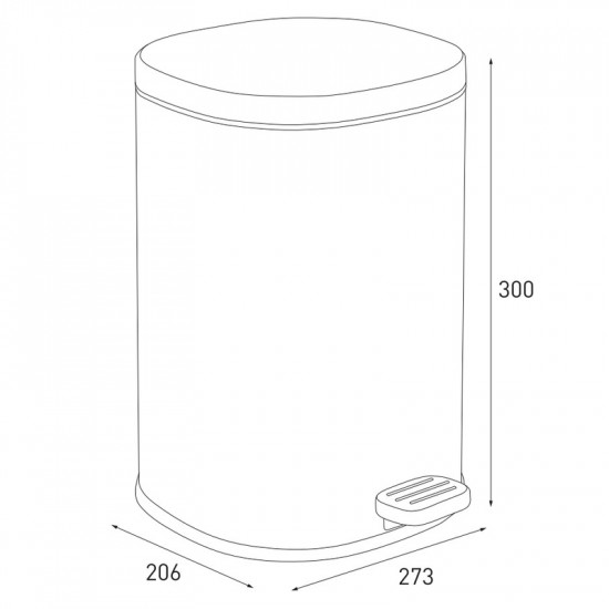 Ведро для мусора с плавным закрытием овальное Zerix Prime-TC0105 Black 5л цвет черный (ZX5902)