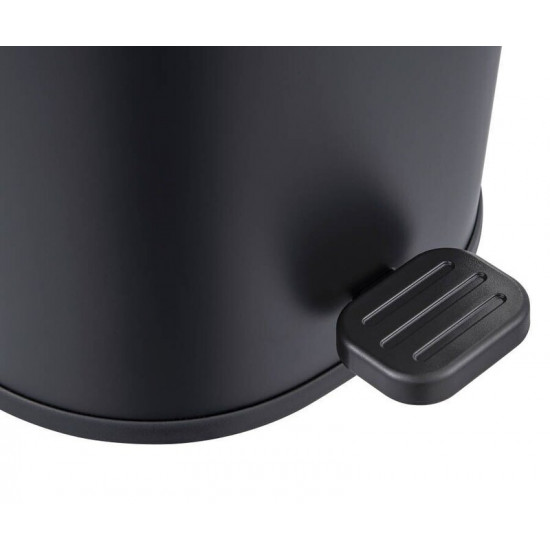 Ведро для мусора с плавным закрытием овальное Zerix Prime-TC0105 Black 5л цвет черный (ZX5902)