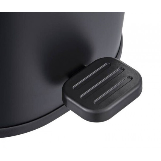 Ведро для мусора с плавным закрытием овальное Zerix Prime-TC0105 Black 5л цвет черный (ZX5902)