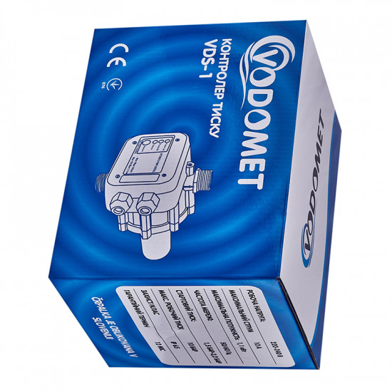 Контролер тиску Vodomet VDS-1 електронний для насоса 1,1кВт,1", з кабелем (VO4200)