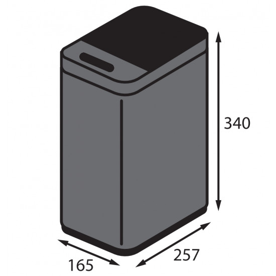 Відро для сміття сенсорне прямокутне Koer TC-020408-07 8 л колір графіт (KR5590)