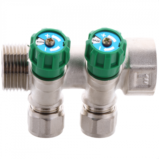 Колектор вентильний з фитингом Koer KR.1124-2 1"x2 ways (KR2832)