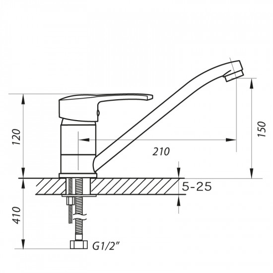 Змішувач для кухні Zerix PAN-A 181 (ZX0054)