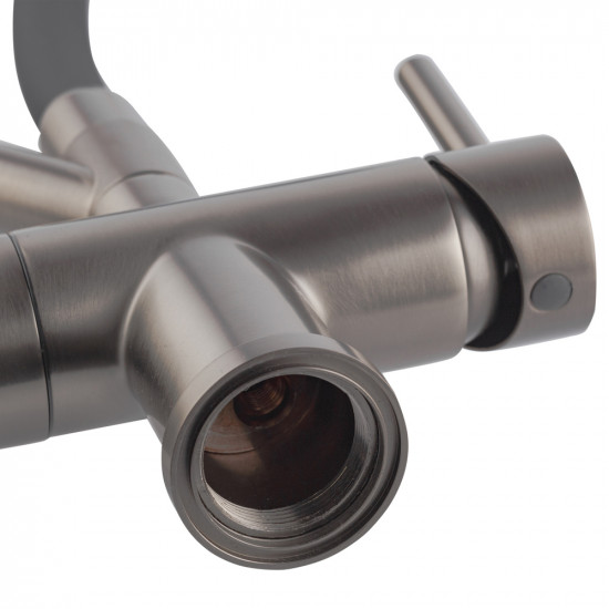 Кухонний змішувач з силік. виливом і вих. для питної води KOER KB-72006-07 (KR3382)