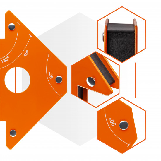 Магнітний тримач для зварювання Polax "стріла" 90х100х17 мм (37-185)