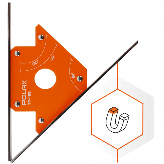 Магнітний тримач для зварювання Polax "стріла" 90х100х17 мм (37-185)