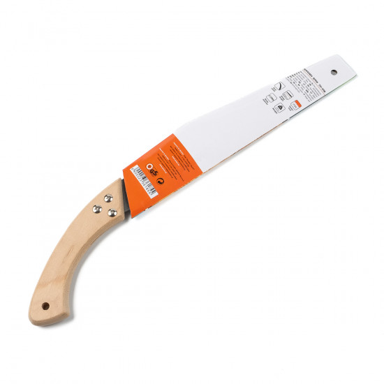 Ножівка садова Polax 350мм дерев\'яна ручка, вигнуте лезо (70-018)