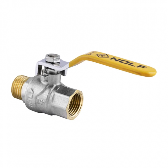 Кран кульовий Nolf NF.622 - 1/2" FM ГШВ YELLOW, ручка "важіль" жовта (NF2936)