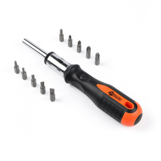 Викрутка Polax з реверсом і змінними бітами 11 в 1 (51-044)