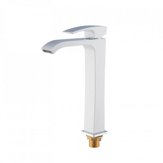 Змішувач для умивальника Koer KB-13007-04 високий (Колір хром+білий) (KR5153)