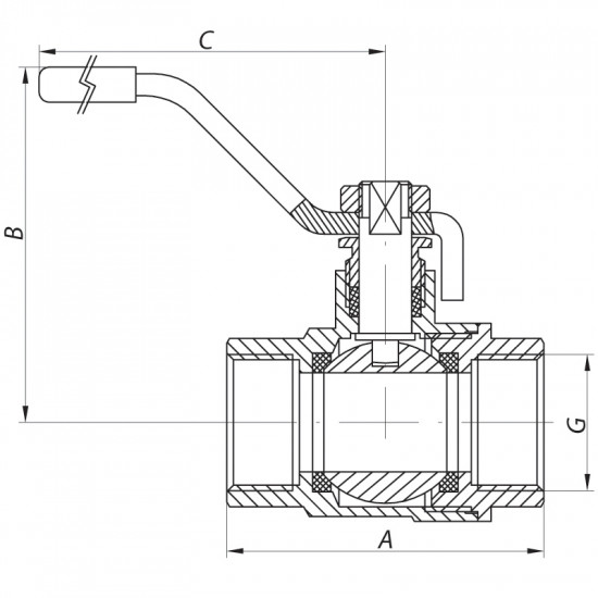 Кран кульовий Koer 1/2" ГГР (KR.214) (KR0033)