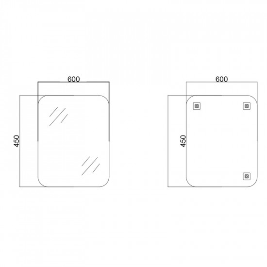 Настенное зеркало Zerix PRIME MRZ07-450x600-REVERSE прямоугольное с закругленными углами (ZX5636)