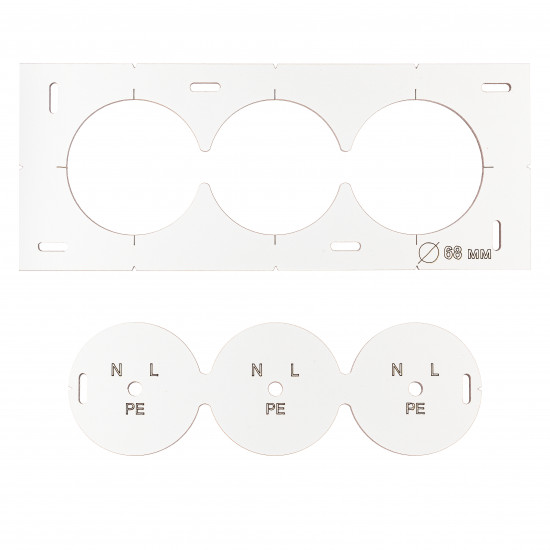 Шаблон Polax для підрозетників з отворами (1000-238)