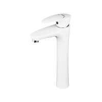 Смеситель для раковины Plamix Cezar-001 HIGH SET White (с подводом) (PM0663)